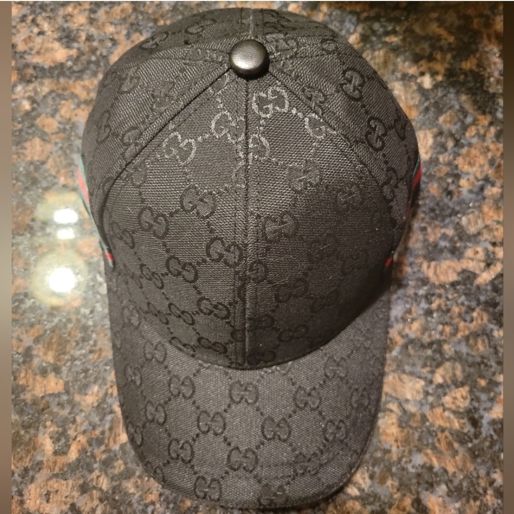Gucci Black Monogram Baseball Cap - Picture 5 of 9